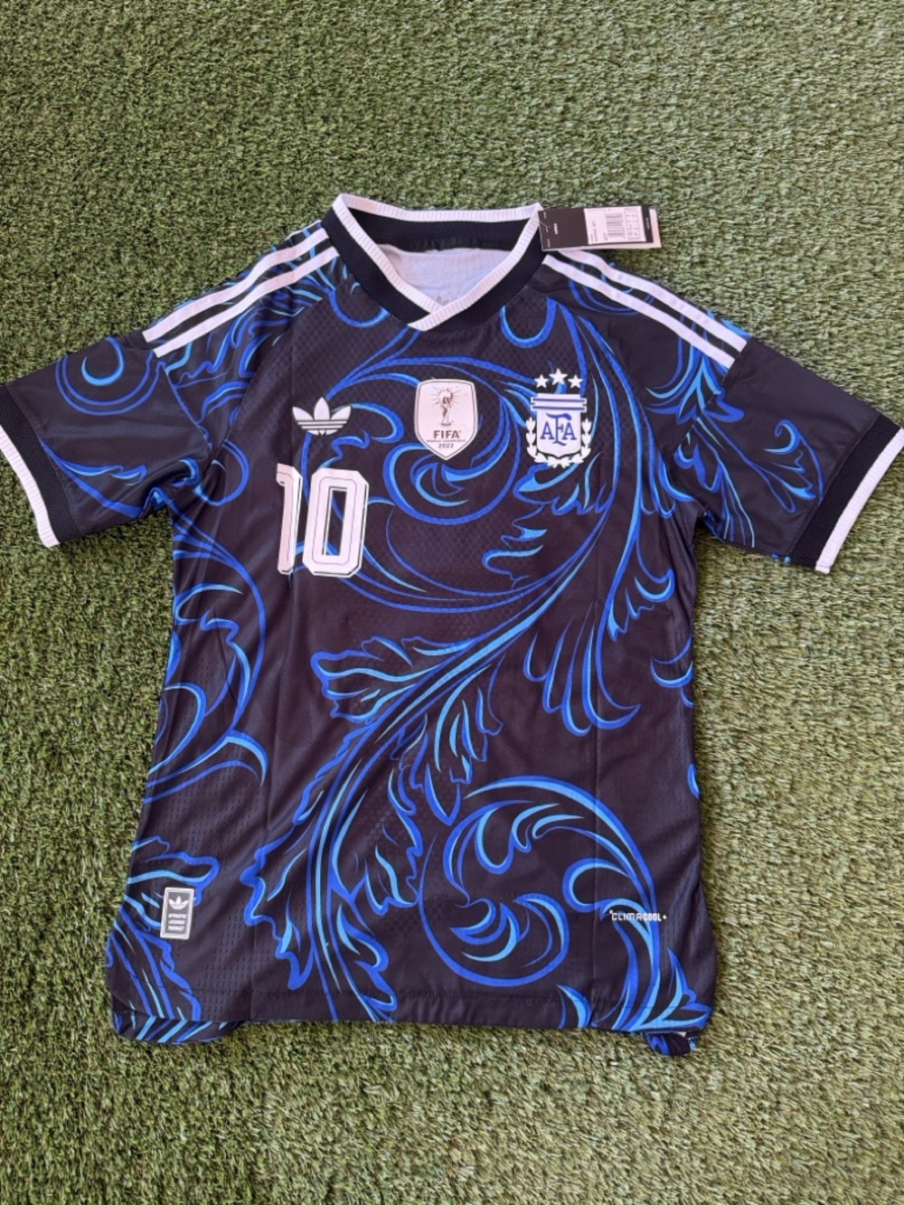 adidas Messi Black & Blue Argentina #10 Soccer away Jersey Medium